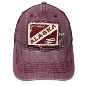 Legacy Ketchikan Alaska Floatplane Trucker Hat Red White Hat Snapback OS Mesh